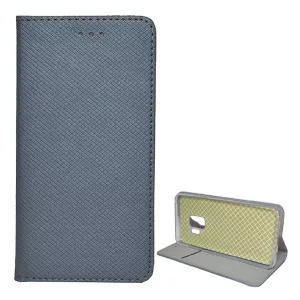 HUSĂ! - Husă stativă cu efect de piele (FLIP, deschidere laterală, suport pentru desktop, model diamant) GREY Samsung Galaxy S9 (SM-G960)