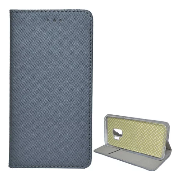 HUSĂ! - Husă stativă cu efect de piele (FLIP, deschidere laterală, suport pentru desktop, model diamant) GREY Samsung Galaxy S9 (SM-G960)