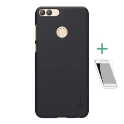   HUSĂ! - NILLKIN SUPER FROSTED plastic telefon protecție(cauciucat suprafață aspră + ecran protecțieFolie) negru Huawei P Smart (2018)