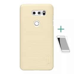   HUSĂ! - NILLKIN SUPER FROSTED plastic telefon protecție(cauciucat suprafață aspră + ecran protecțieFolie) AUR LG V30 (H930)