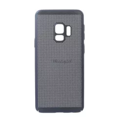   HUSĂ! - Protecție din plastic pentru telefon (cauciucat, model perforat) ALBASTRU ÎNCHIS Samsung Galaxy S9 (SM-G960)