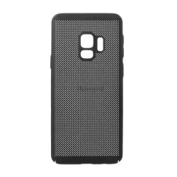   HUSĂ! - Protectie din plastic pentru telefon (cauciucat, model perforat) NEGRU Samsung Galaxy S9 (SM-G960)
