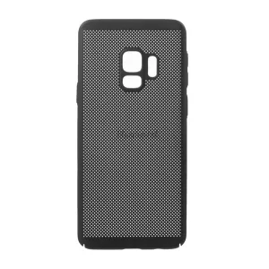 HUSĂ! - Protectie din plastic pentru telefon (cauciucat, model perforat) NEGRU Samsung Galaxy S9 (SM-G960)