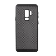   Protecție din plastic pentru telefon (cauciucată, model perforat) negru Samsung Galaxy S9 Plus (SM-G965)