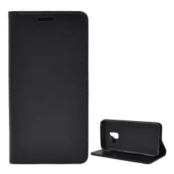   HUSĂ! - Husă în picioare, efect piele (FLIP, deschidere laterală, funcție de suport pentru birou) NEGRU Samsung Galaxy S9 (SM-G960)