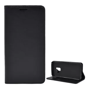 HUSĂ! - Husă în picioare, efect piele (FLIP, deschidere laterală, funcție de suport pentru birou) NEGRU Samsung Galaxy S9 (SM-G960)