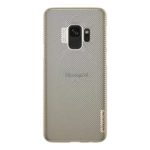 HUSĂ! - Protector de telefon din plastic NILLKIN AIR (cauciucat, perforat) GOLD Samsung Galaxy S9 (SM-G960)