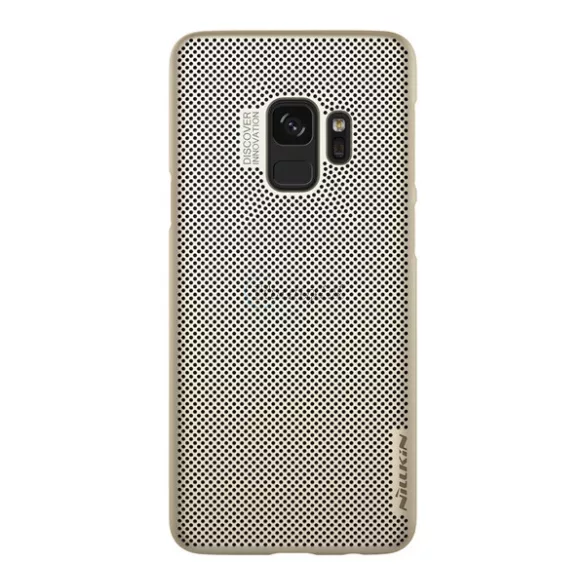 HUSĂ! - Protector de telefon din plastic NILLKIN AIR (cauciucat, perforat) GOLD Samsung Galaxy S9 (SM-G960)