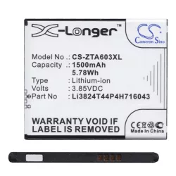   Baterie CAMERON SINO Li-Ion (3,85V/1500mAh, compatibil cu ZTE Li3824T44P4H716043) NEGRU ZTE Blade A520