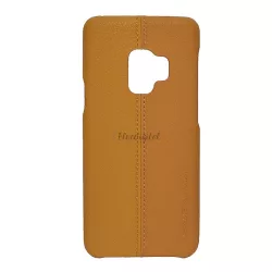   HUSĂ! - Protector de telefon din plastic USAMS JOE (efect de piele, model de cusut) MARO DESCHIS Samsung Galaxy S9 (SM-G960)