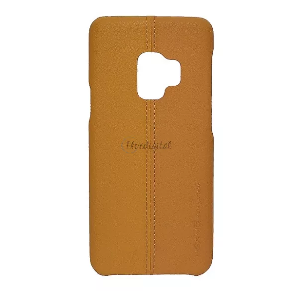 HUSĂ! - Protector de telefon din plastic USAMS JOE (efect de piele, model de cusut) MARO DESCHIS Samsung Galaxy S9 (SM-G960)