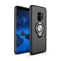   HUSĂ! - Protecție din plastic pentru telefon (silicon interior, rezistență medie la impact, rotativă la 360°) negru Samsung Galaxy S9 (SM-G960)