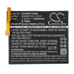   Baterie CAMERON SINO Li-Polymer (3.8V/2300mAh, compatibilă cu Motorola GV30) NEGRU Lenovo Moto Z (XT1650)