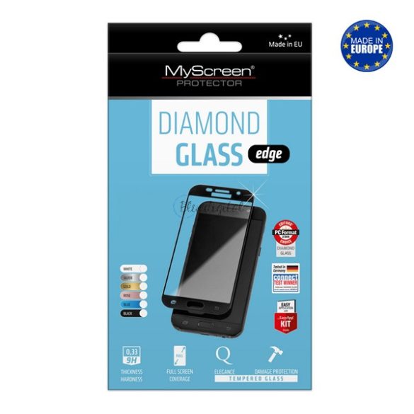 Sticlă de protecție a ecranului MYSCREEN DIAMOND GLASS EDGE (2.5D, curbată, rezistentă la zgârieturi, 0,33 mm, 9H) NEGRU Huawei P20 Lite
