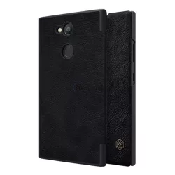   HUSĂ! - Husă NILLKIN QIN în picioare, efect piele (FLIP, deschidere laterală, suport card bancar) NEGRU Sony Xperia L2 (H4311)