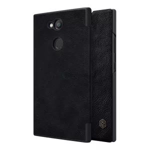 HUSĂ! - Husă NILLKIN QIN în picioare, efect piele (FLIP, deschidere laterală, suport card bancar) NEGRU Sony Xperia L2 (H4311)