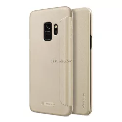   HUSĂ! - Protectie de telefon din plastic NILLKIN SPARKLE (FLIP cu efect de piele, deschidere laterala) GOLD Samsung Galaxy S9 (SM-G960)