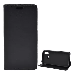 HUSĂ! - Husă stativă cu efect de piele (FLIP, deschidere laterală, funcție de suport pentru birou) negru Huawei P20 Lite
