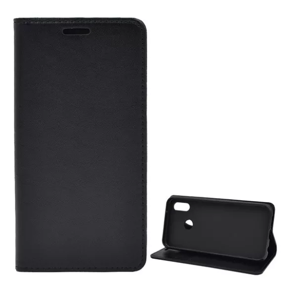HUSĂ! - Husă stativă cu efect de piele (FLIP, deschidere laterală, funcție de suport pentru birou) negru Huawei P20 Lite