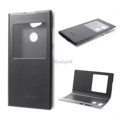   HUSĂ! - Carcasa in picioare, efect piele (FLIP, deschidere laterala, fereastra de vizualizare) NEGRU Sony Xperia L2 (H4311)