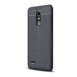   HUSĂ! - Protectie din silicon pentru telefon (rezistenta la impact mediu, efect piele, model de cusaturi) ALBASTRU INCHIS LG K11 K425 (K10 2018)