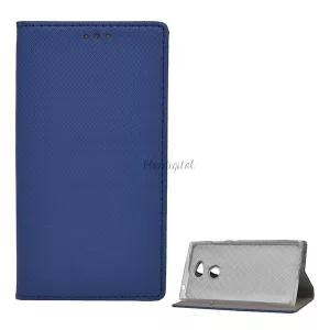 HUSĂ! - Carcasa in picioare, efect piele (FLIP, deschidere laterala, functie suport de masa, model romb) ALBASTRU INCHIS Sony Xperia L2 (H4311)