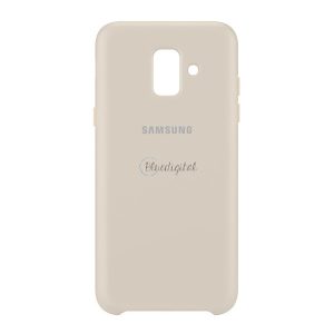 Protector de telefon din plastic SAMSUNG (dublu strat, cauciucat) GOLD Samsung Galaxy A6 (2018) SM-A600F
