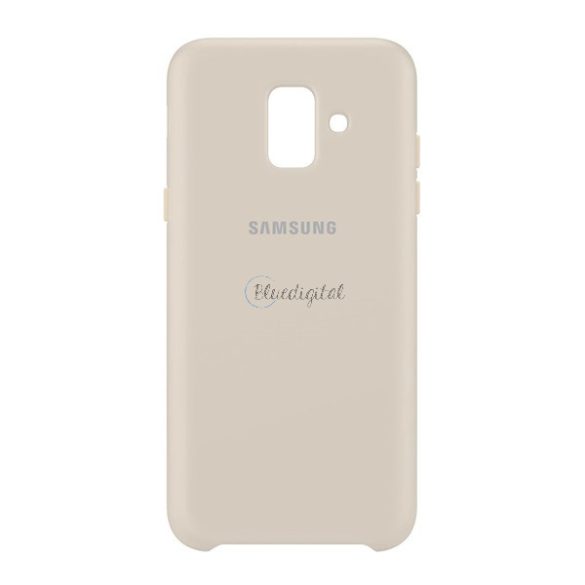 Protector de telefon din plastic SAMSUNG (dublu strat, cauciucat) GOLD Samsung Galaxy A6 (2018) SM-A600F