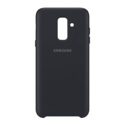   Protector de telefon din plastic SAMSUNG (dublu strat, cauciucat) NEGRU Samsung Galaxy A6+ (2018) SM-A605F
