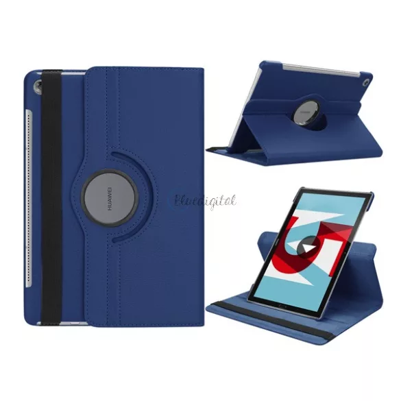 Carcasa in picioare, efect piele (FLIP, suport desktop, 360°) ALBASTRU INCHIS Huawei MediaPad M5 10.8 LTE, Huawei MediaPad M5 10.8 WIFI