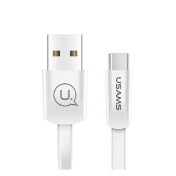   Cablu de date USAMS U2 (USB - Type-C, încărcător rapid, 120cm, cablu plat) ALB