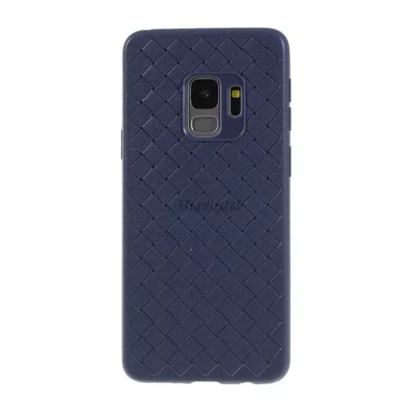 HUSĂ! - Protectie de telefon din silicon (efect piele, model impletit) ALBASTRU Samsung Galaxy S9 (SM-G960)