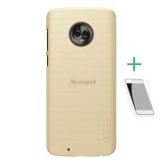   Protector de telefon din plastic NILLKIN SUPER FROSTED (cauciucat, suprafață aspră + folie de protecție a ecranului) GOLD Motorola Moto G6 (XT1925)