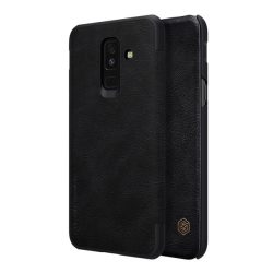   Husă NILLKIN QIN în picioare, efect piele (FLIP, deschidere laterală, suport card bancar) NEGRU Samsung Galaxy A6+ (2018) SM-A605F