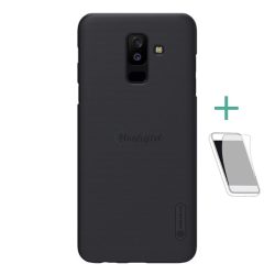   Protector de telefon din plastic NILLKIN SUPER FROSTED (cauciucat, suprafață aspră + folie de protecție pentru ecran) NEGRU Samsung Galaxy A6+ (2018) SM-A605F