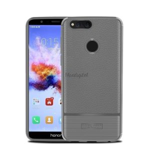 Protector de telefon din silicon (rezistenta la impact mediu, efect piele, periat) GREY Honor 7X (2017)