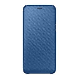   Husă SAMSUNG în picioare (FLIP activ, deschidere laterală, suport card bancar, model carbon) ALBASTRU Samsung Galaxy A6+ (2018) SM-A605F