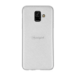  HUSĂ! - Protectie din silicon pentru telefon (model carbon) ARGINTIE Samsung Galaxy A6 (2018) SM-A600F