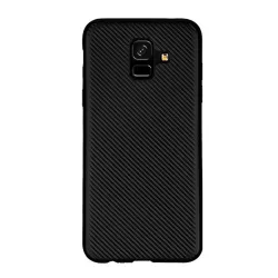  HUSĂ! - Husă de telefon din silicon (model carbon) NEGRU Samsung Galaxy A6 (2018) SM-A600F