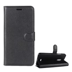   HUSĂ! - Carcasa in picioare, efect piele (FLIP, deschidere laterala, functie suport birou, premium) NEGRU Alcatel 3C (OT-5026D)