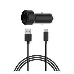   Încărcător auto XQISIT Priză USB (10W, încărcător rapid + cablu microUSB) NEGRU
