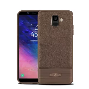HUSĂ! - Protectie de telefon din silicon (rezistenta medie la impact, efect piele, periata) MARO Samsung Galaxy A6 (2018) SM-A600F