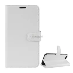   HUSĂ! - Carcasa in picioare, efect piele (FLIP, deschidere laterala, functie suport desktop, premium) ALB Huawei Y5 2018 (Y5 Prime 2018), Honor 7S