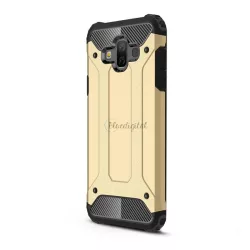   HUSĂ! - Protector de telefon din plastic Defender (rezistență medie la impact, colț cu pernă de aer, interior din silicon, efect metalic) GOLD Samsung Galaxy J7 Duo (2018) SM-J720FZ