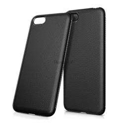   HUSĂ! - Protectie din silicon pentru telefon (rezistenta la impact medie, model in dungi) NEGRU Huawei Y5 2018 (Y5 Prime 2018)