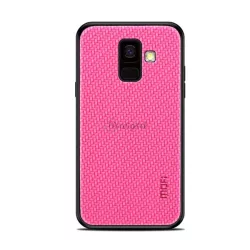   HUSĂ! - Protectie de telefon din plastic MOFI HONOR (cadru silicon, spate cu efect piele, model impletit) MAGENTA Samsung Galaxy A6 (2018) SM-A600F