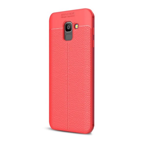Husă silicon pentru telefon (rezistent la impact mediu, efect de piele, model cusătură) PIROS Samsung Galaxy J6 (2018) SM-J600F