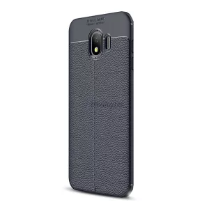 HUSĂ! - Protectie din silicon pentru telefon (rezistenta medie la impact, efect piele, model de cusaturi) ALBASTRU INCHIS Samsung Galaxy J4 (2018) SM-J400F