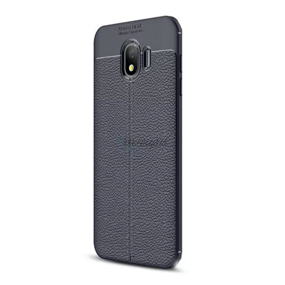 HUSĂ! - Protectie din silicon pentru telefon (rezistenta medie la impact, efect piele, model de cusaturi) ALBASTRU INCHIS Samsung Galaxy J4 (2018) SM-J400F