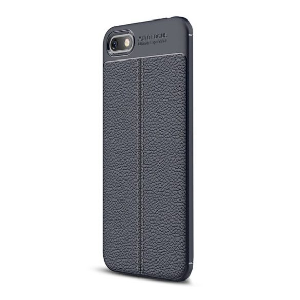 Husă silicon pentru telefon (rezistent la impact mediu, efect de piele, model de cusături) CUTTING albastruHuawei Y5 2018 (Y5 Prime 2018)